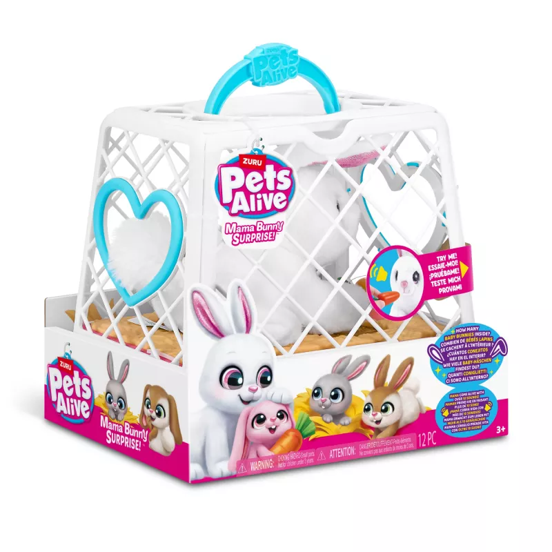 Pehmolelu Zuru Mama Bunny & Baby Surprise, interaktiivinen pehmopari, lajiteltu
