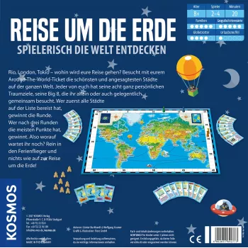 Kosmos Reise um die Erde -lautapeli matka-/seikkailupeli, opi maailmasta leikkien