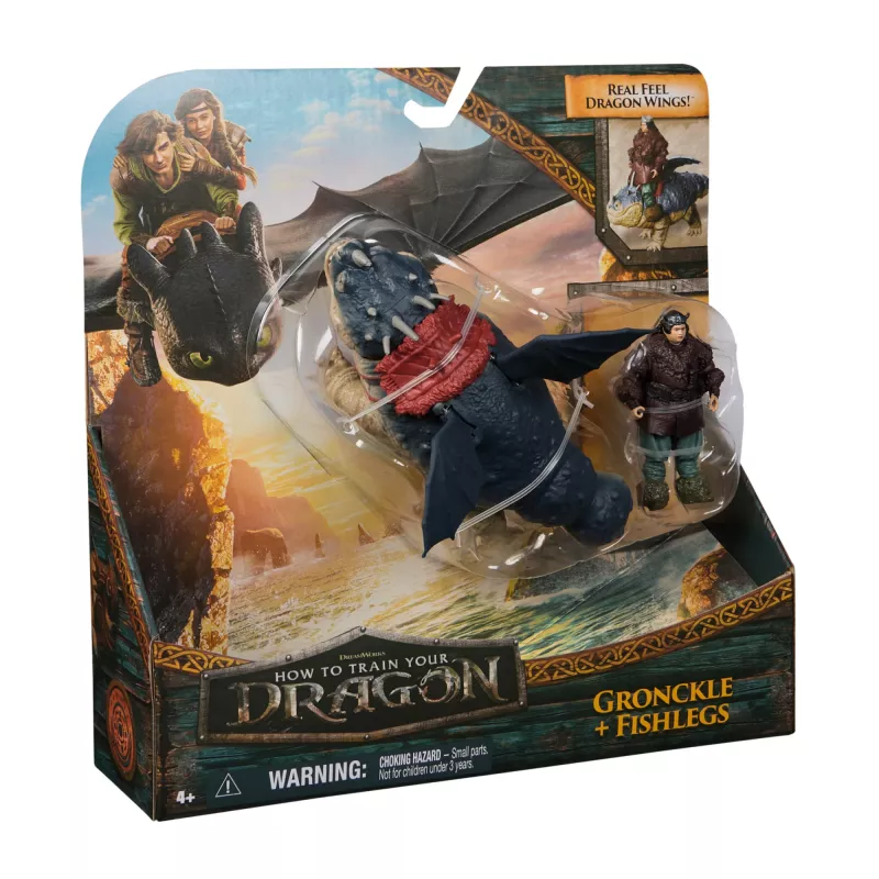 Toimintahahmosarja Spinmaster – DreamWorks Dragons: Gronckle & Fishlegs, monivärinen, 4-vuotiaasta