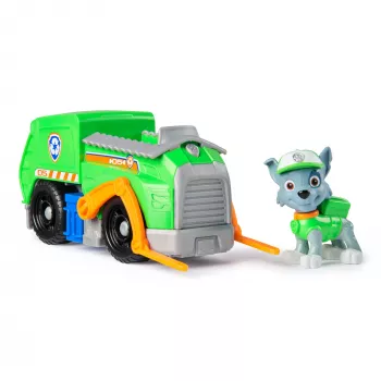 PAW Patrol, Rockys Recycling-LKW, leluauto keräiltävällä toimintahahmolla, kestävä lelu pojille ja tytöille 3-vuotiaasta