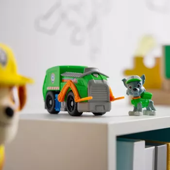 PAW Patrol, Rockys Recycling-LKW, leluauto keräiltävällä toimintahahmolla, kestävä lelu pojille ja tytöille 3-vuotiaasta