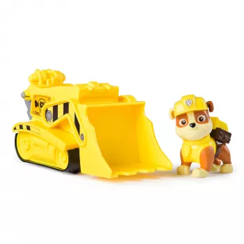 PAW Patrol, Rubbles puskutraktori leluauto keräilyhahmolla, kestävästi valmistettu lelu pojille ja tytöille 3-vuotiaasta