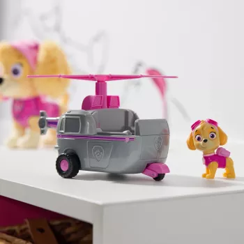 PAW Patrol, Skyen helikopteri, leluajoneuvo keräilyhahmolla, kestävästi valmistettu lelu pojille ja tytöille 3-vuotiaasta