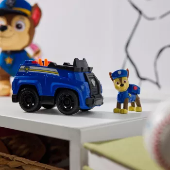 PAW Patrol, Chasen poliisiauto, leluauto keräilyhahmolla, kestävä lelu pojille ja tytöille 3-vuotiaasta