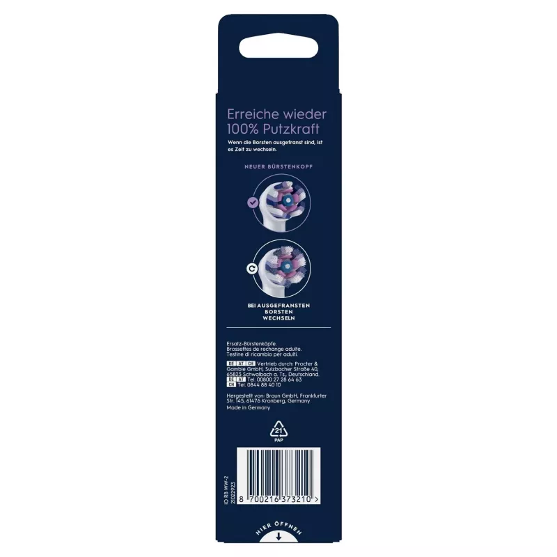 Oral-B 373210 hammasharjan pää 2 kpl valkoinen