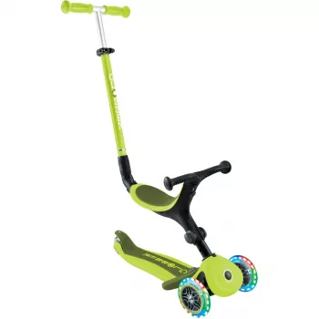 Potkulauta GLOBBER Go-Up Active Lights — korkeussäädettävä, LED-valot, limetti