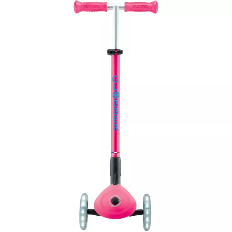 Kompaktiskootteri GLOBBER Primo Foldable Plus Lights – pinkki/vaaleansininen
