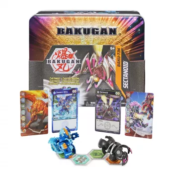 Bakugan Baku-Tin, Sectanoid, premium-keräilysäilytysrasia ja mystery, trading cards, lasten lelu pojille 6-vuotiaasta alkaen
