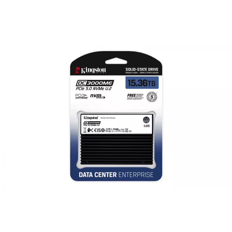 Kingston Technology 15,36 TB DC3000ME U.2 PCIe 5.0 NVMe TCG Opal yritys-SSD