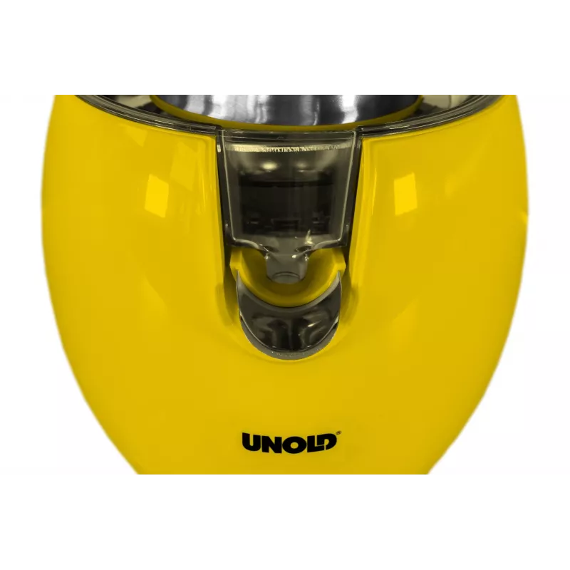 Unold 78132 Power Juicy sähköinen sitruspuristin, 300 W, tippasulku, automaattinen käynnistys/pysäytys, keltainen/ruostumaton teräs