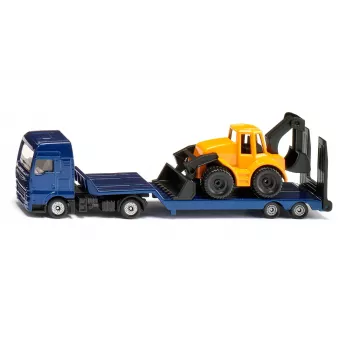 Siku MAN kuorma-auto kaivurikuormaajalla, kuorma-auto-/perävaunumalli, 1:87, MAN, poika/tyttö, metalli, muovi, sininen, keltainen
