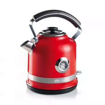 Ariete 2854 Moderna vedenkeitin, 2000 W, 1,7 l tilavuus, 360° langaton, automaattinen virrankatkaisu, irrotettava suodatin, näkyvä vedenpinnan taso, lämpömittari, punainen
