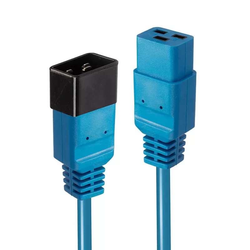 Lindy 2 m IEC C19 - C20 jatkojohto, sininen, 2 m, C19-liitin, C20-pistoke, 250 V, 16 A
