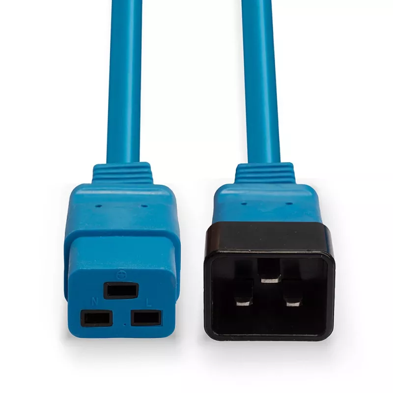 Lindy 30120 IEC 60320 C19–C20 jatkojohto, 1 m, 16 A, valettu, sininen
