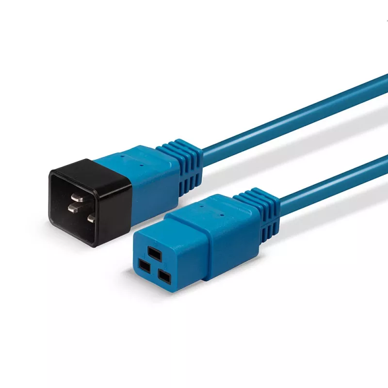 Lindy 30120 IEC 60320 C19–C20 jatkojohto, 1 m, 16 A, valettu, sininen