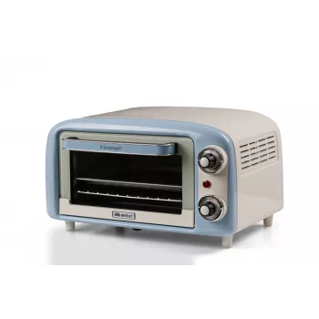Ariete 3919 sähköuuni Vintage, 800 W, 10 l tilavuus, kaksoislasi, retro, sininen