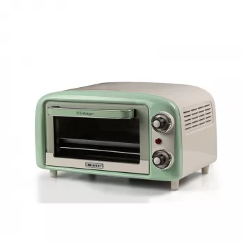 Ariete 3919 sähköinen miniuuni Vintage, 800 W, 10 L tilavuus, kaksoislasi, retro, vihreä