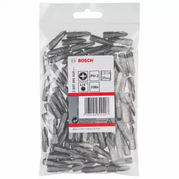 Ruuvauskärjet Bosch 2607001514 100 kpl PH 2 25 mm kuusikanta