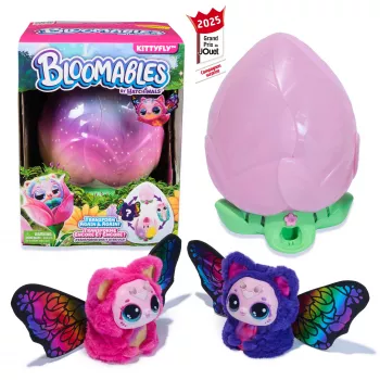Hatchimals Bloomables by , Kittyfly yllätyslelu, interaktiivinen pehmolelu toistuvalla kaksinkertaisella paljastuksella, yli 100 ääntä ja reaktiota roolileikkeihin (tyylit vaihtelevat), elektroniset lemmikit yli 5-vuotiaille lapsille