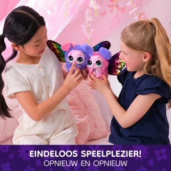Hatchimals Bloomables by , Kittyfly yllätyslelu, interaktiivinen pehmolelu toistuvalla kaksinkertaisella paljastuksella, yli 100 ääntä ja reaktiota roolileikkeihin (tyylit vaihtelevat), elektroniset lemmikit yli 5-vuotiaille lapsille