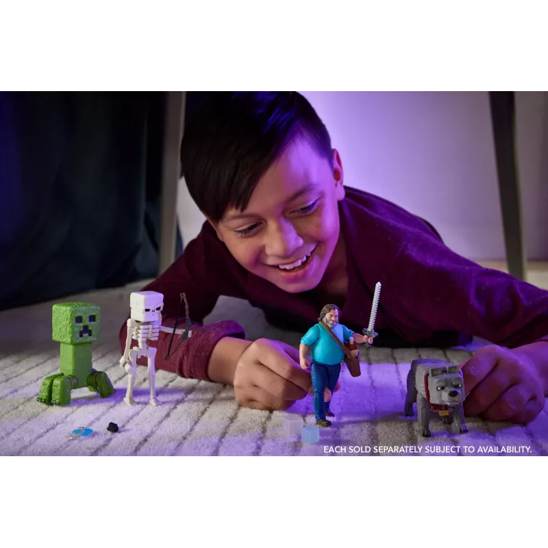 Toimintahahmo MATTEL Minecraft Steve tarvikkeineen, 4 tuumaa (6+), muovi, monivärinen