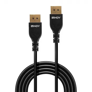 Lindy 1m ohut DisplayPort 1.4 -kaapeli, 1 m, DisplayPort, DisplayPort, uros, uros, 7680 x 4320 pikseliä