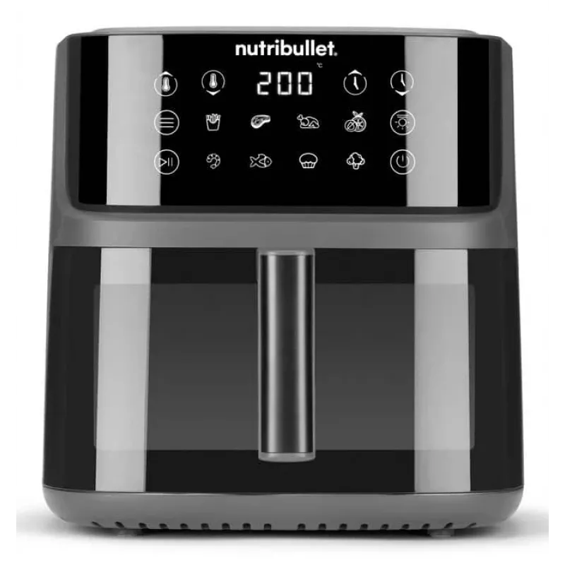 NutriBullet CrispLite Vision Single 8 L pöytämalli 2000 W kiertoilmakypsennin musta