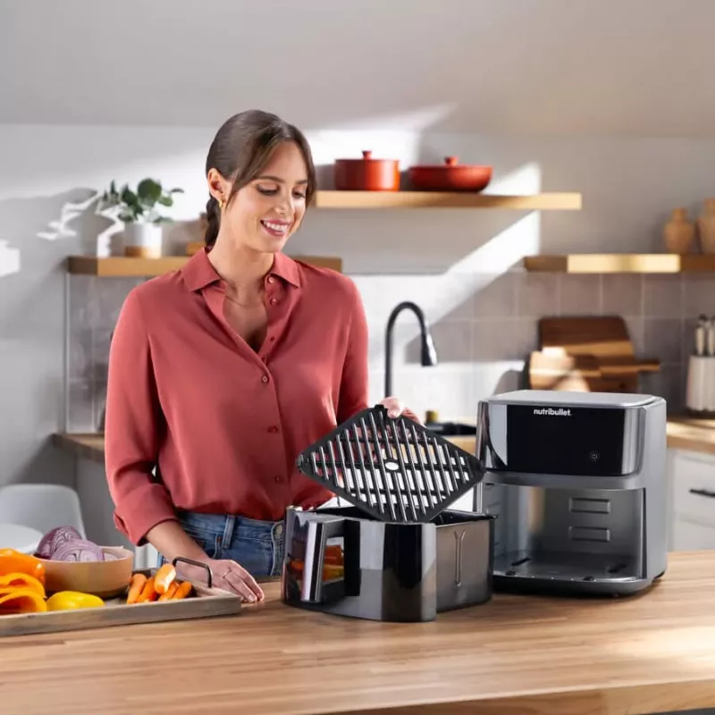 NutriBullet CrispLite Vision Single 8 L pöytämalli 2000 W kiertoilmakypsennin musta