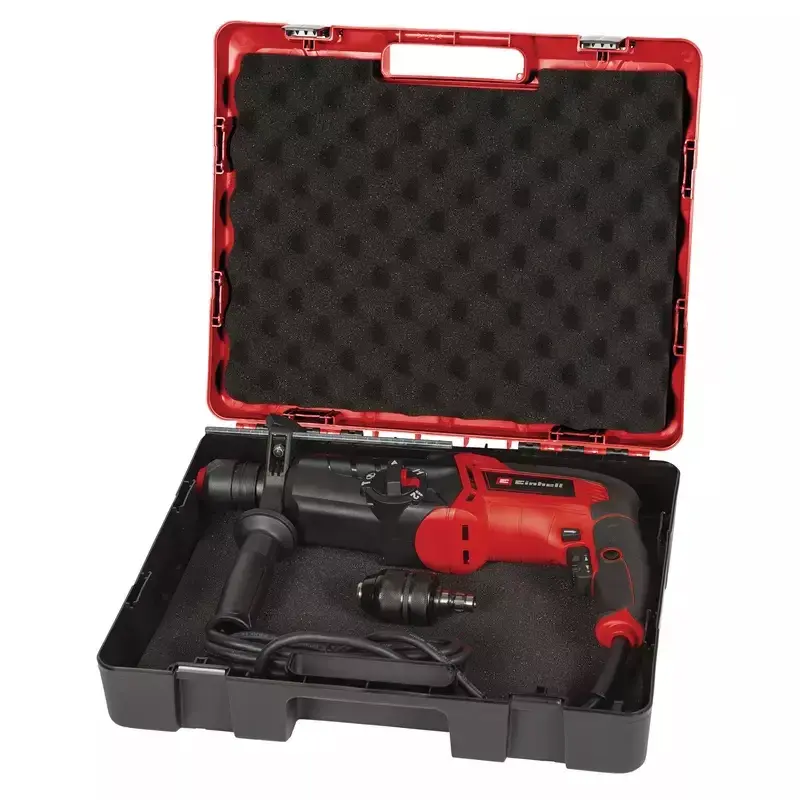 Einhell TE-RH 950 5F poravasara, 950 W, 3 J, SDS-plus, 2600 r/min, kotelolla, musta/punainen