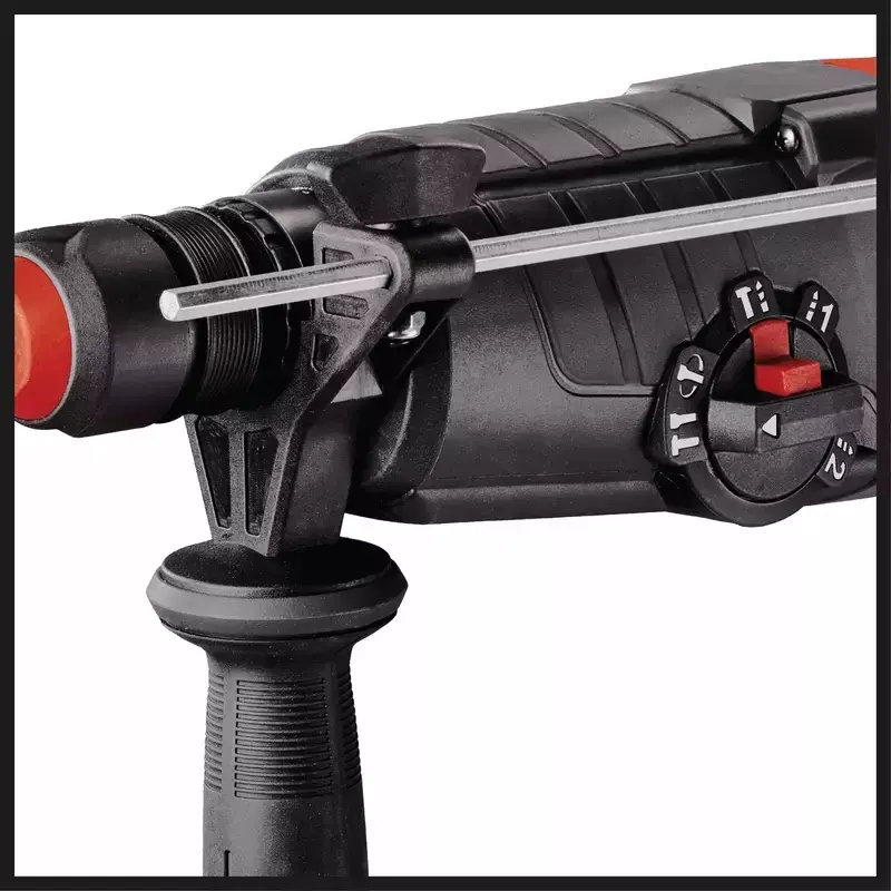 Einhell TE-RH 950 5F poravasara, 950 W, 3 J, SDS-plus, 2600 r/min, kotelolla, musta/punainen