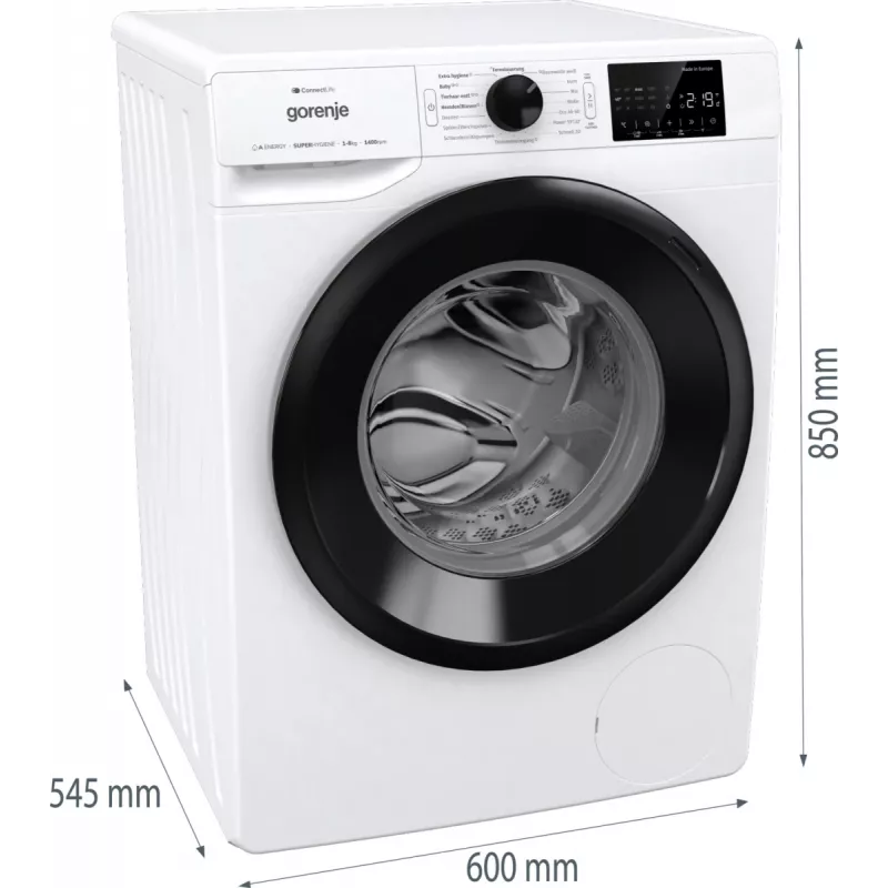 Gorenje WPNEI84A1TS pesukone edestä täytettävä 8 kg 1400 kierr./min valkoinen