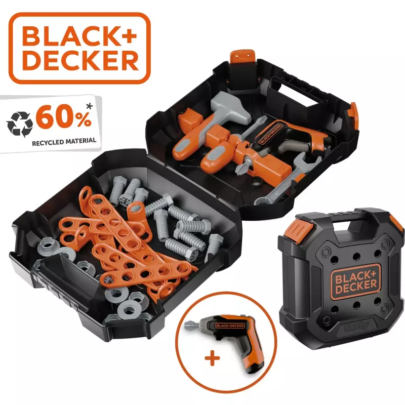 Lasten työkalusalkku Simba-Dickie Smoby Black+Decker leikkityökalusarja