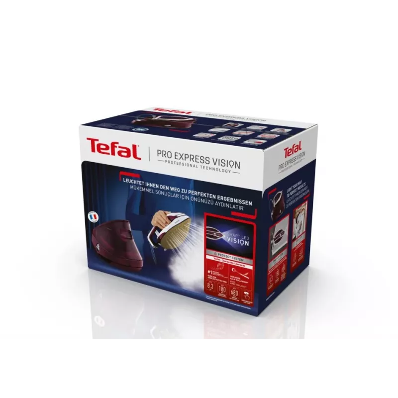 Tefal Pro Express Vision GV9810 3000 W 1,1 L Durilium AirGlide Autoclean -silityspohja punainen, valkoinen