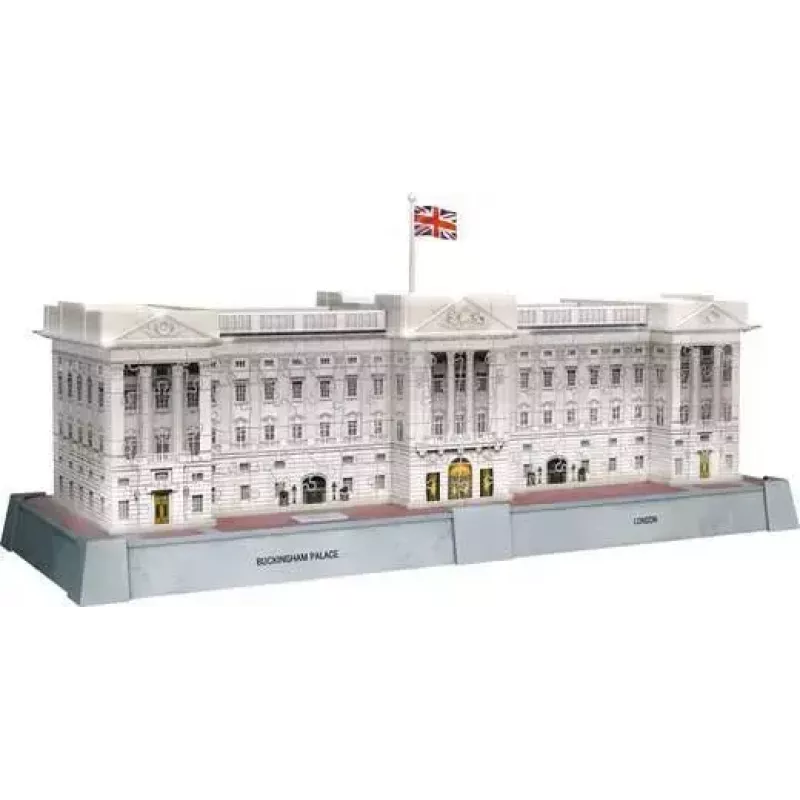 3D-palapeli Ravensburger Iconics Buckingham Palace valolla, 216 palaa