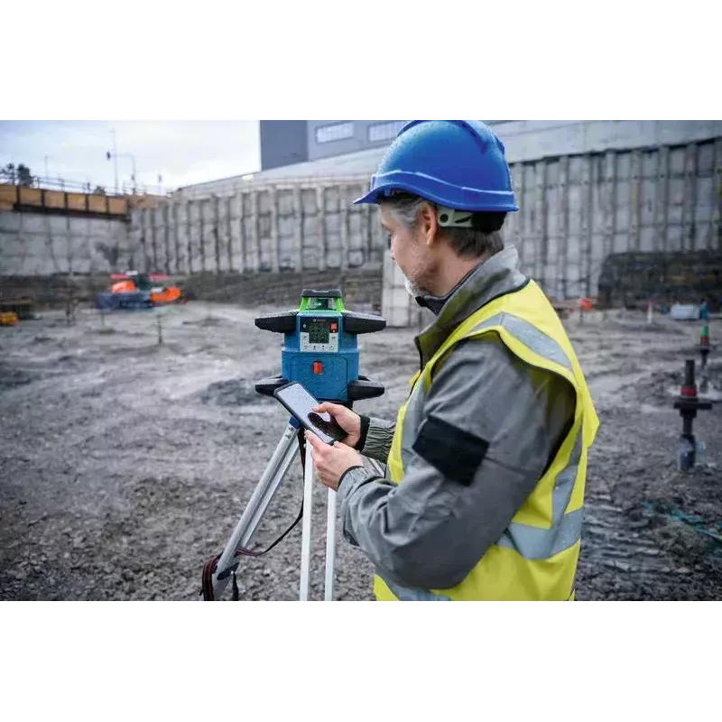 Bosch GRL 650 CHVG Professional akkukäyttöinen pyörivä laser, 70 m, vihreä laser, 18 V, ProCORE18V 4,0 Ah akulla, pidikkeellä ja kotelolla, sininen