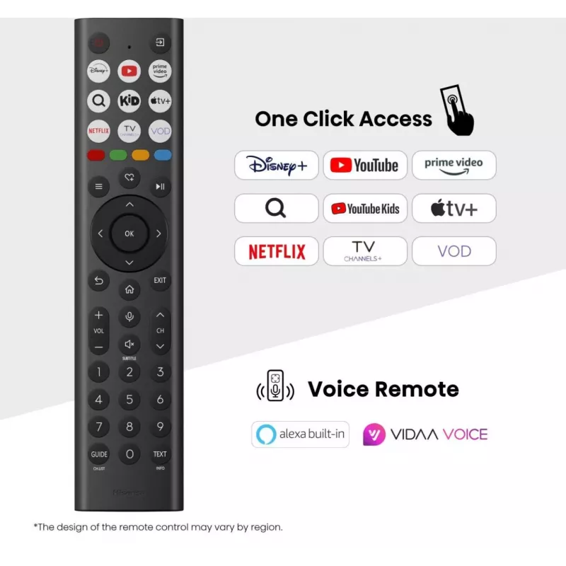Hisense 65E77Q 165,1 cm (65") QLED 4K Ultra HD älytelevisio, VIDAA, Wi-Fi, kolmoisviritin, musta