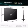 Hisense 50E77Q 127 cm (50") QLED 4K Ultra HD älytelevisio, Wi-Fi, kolmoisviritin, musta
