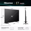 Hisense 75E77Q 190,5 cm (75") QLED 4K Ultra HD älytelevisio, HDR10+, Dolby Vision, VIDAA, Wi-Fi, kolmoisviritin, musta