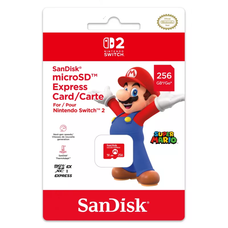 microSD Express -kortti NINTENDO 256 GB Nintendo Switch 2:lle, Mario-kuosi