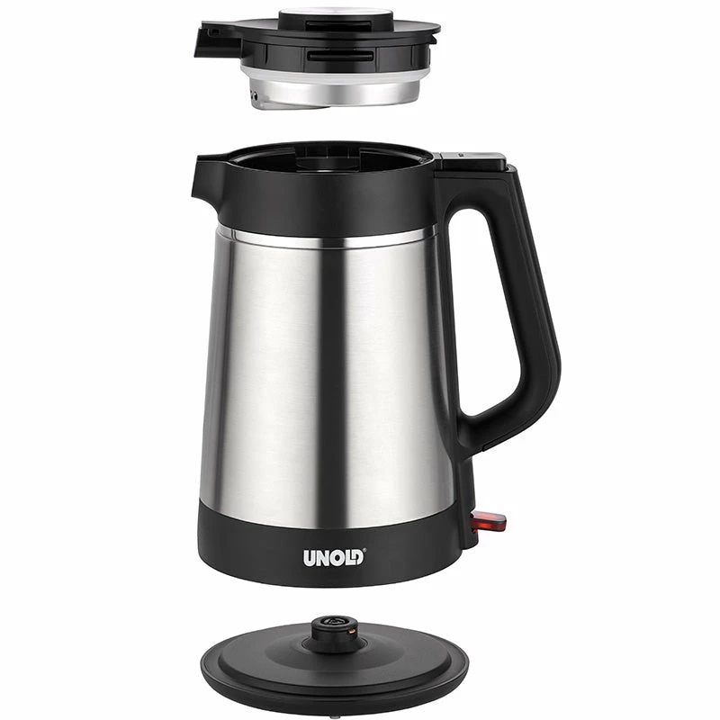 Unold 18715 vedenkeitin 1,5 L 1800 W musta, ruostumaton teräs