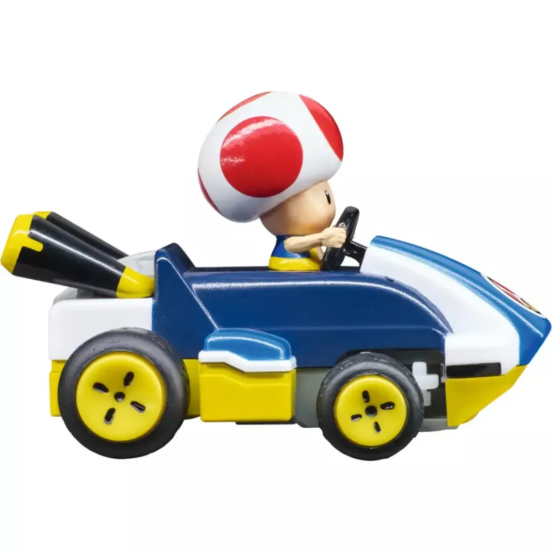 Kauko-ohjattava leluauto CARRERA Mario Kart Mini RC – Toad Paperbox, 2,4 GHz