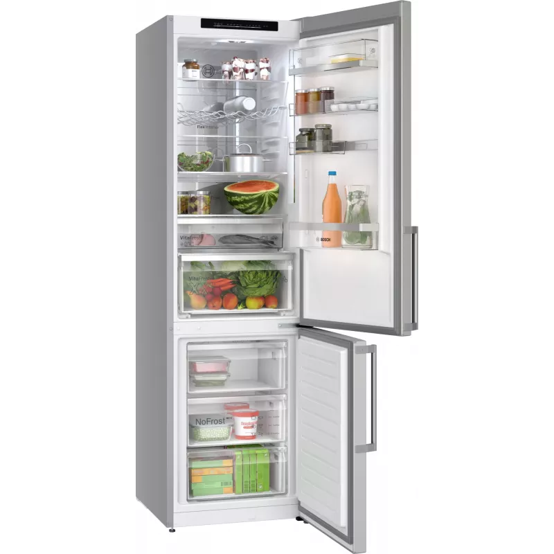Bosch Serie 6 KGN39AIAU jääkaappipakastin, vapaasti seisova, 363 l (260 l + 103 l), 203 cm, energialuokka A, harjattu ruostumaton teräs