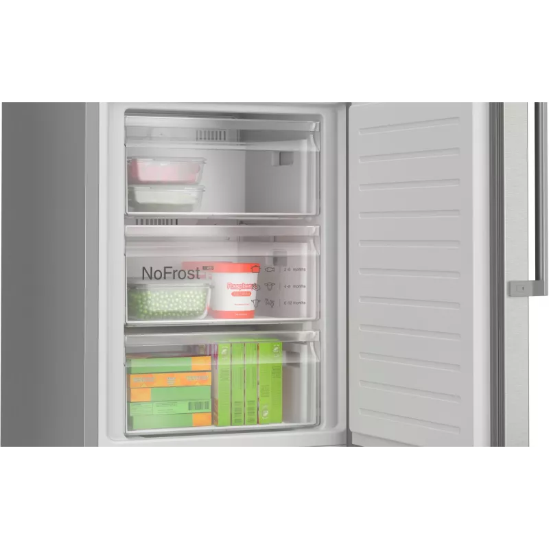 Bosch Serie 6 KGN39AIAU jääkaappipakastin, vapaasti seisova, 363 l (260 l + 103 l), 203 cm, energialuokka A, harjattu ruostumaton teräs