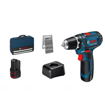 Akkuruuvinväännin Bosch GSR 12V-15 Professional, 1300 RPM, musta, sininen