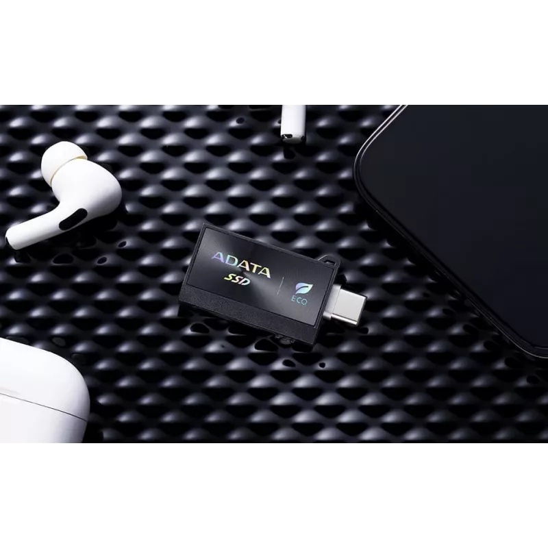 Ulkoinen SSD ADATA SC730 1 TB, USB Type-C 3.2 Gen 2, 600/600 MB/s, musta, muovikotelo