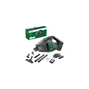 Bosch Universal Vac 18 2-in-1 -akkupölynimuri, akku, kuiva, pussiton, musta, vihreä, 2,5 Ah