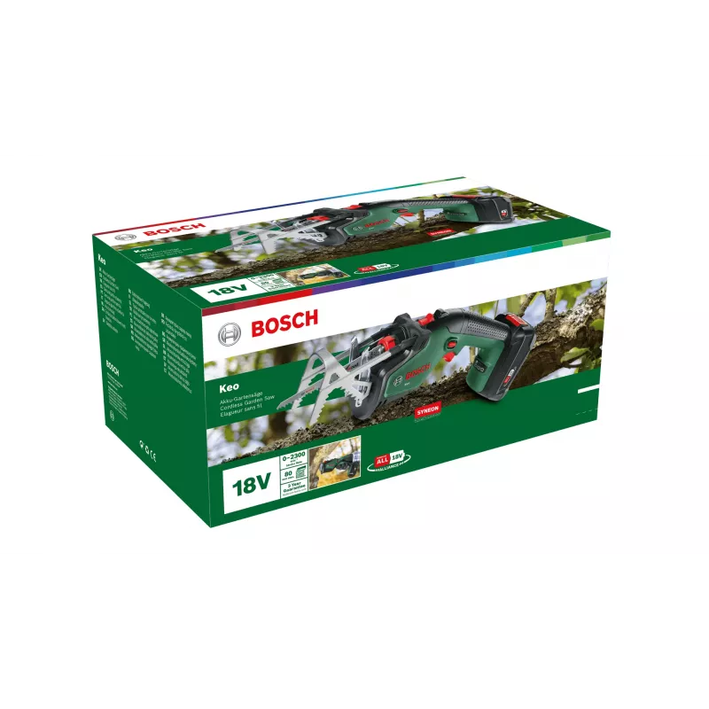 Bosch Keo 18V akkukäyttöinen oksasaha, 2,0 Ah, vihreä/musta