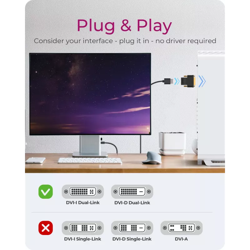 ICY BOX IB-AC552 DVI-D HDMI tyyppi A (standardi)