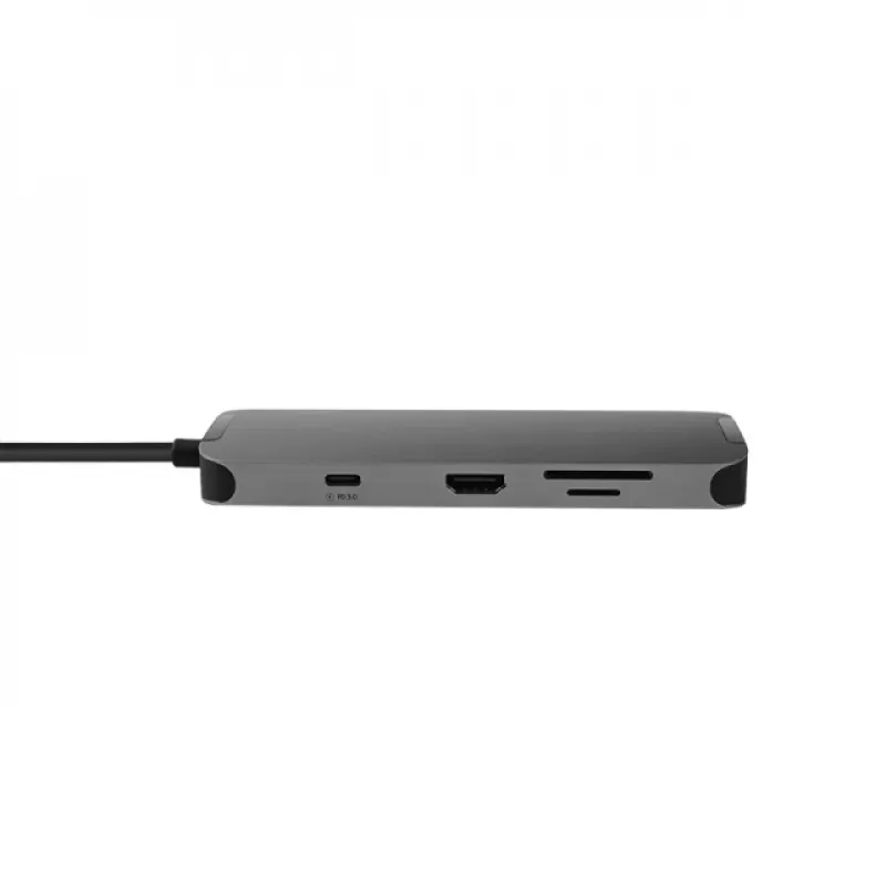 Chieftec DSC-901 USB-C-telakointiasema, USB 3.2 Gen 1, HDMI, Gigabit LAN, 2x USB-A, 2x USB-C, titaani