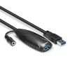 Lindy 43156 aktiivinen USB 3.0 -jatkokaapeli, USB-A-uros USB-A-naaraaseen, 10 m, USB 3.2 Gen 1, 5 Gbit/s, musta